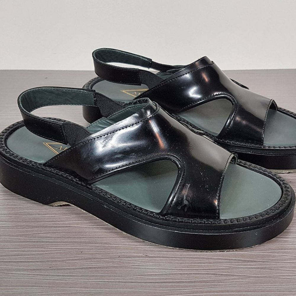 Adieu Paris Slingback Type 43 Sandal Black Leather Womens Size 5 /35